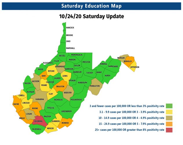 Northern Panhandle Counties All ‘Green’ On Latest W.Va. COVID-19 School Map